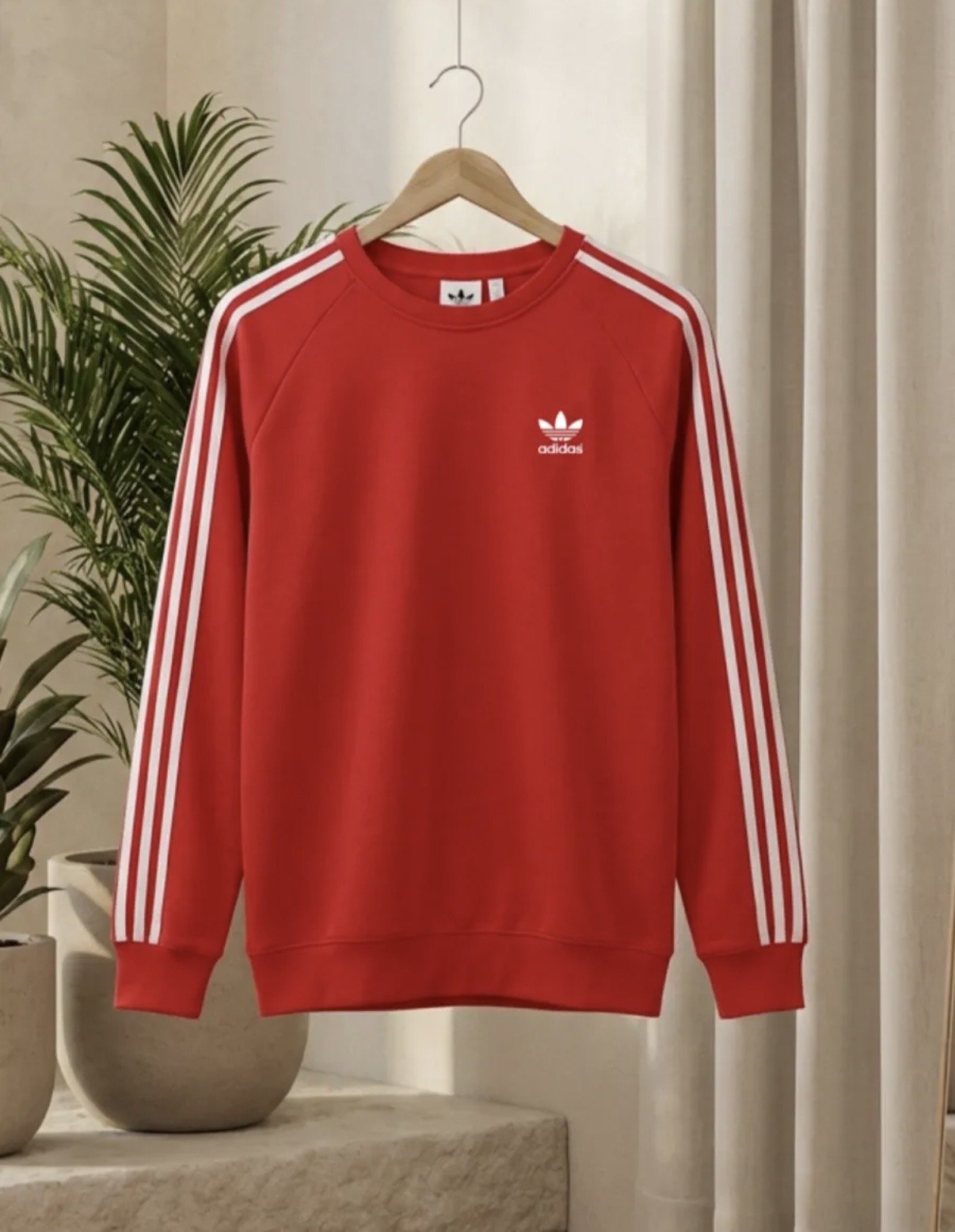 Свитшот adidas однотонный красный